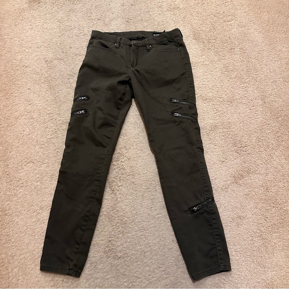 BLANK NYC Olive Green Moto Jeans 29